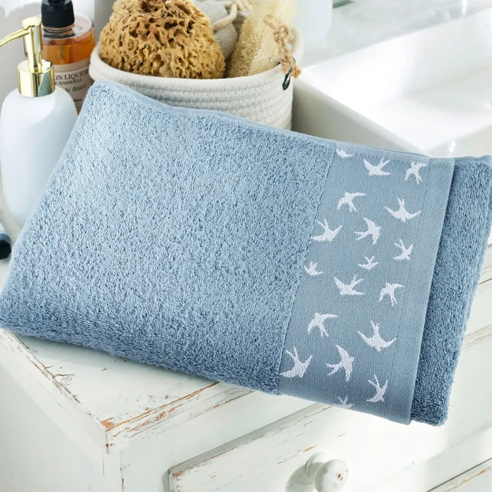 Becquet Linge de toilette liteau hirondelles - 450 g/m² - CRÉATION< Serviette De Bain Fantaisie|Les Matières