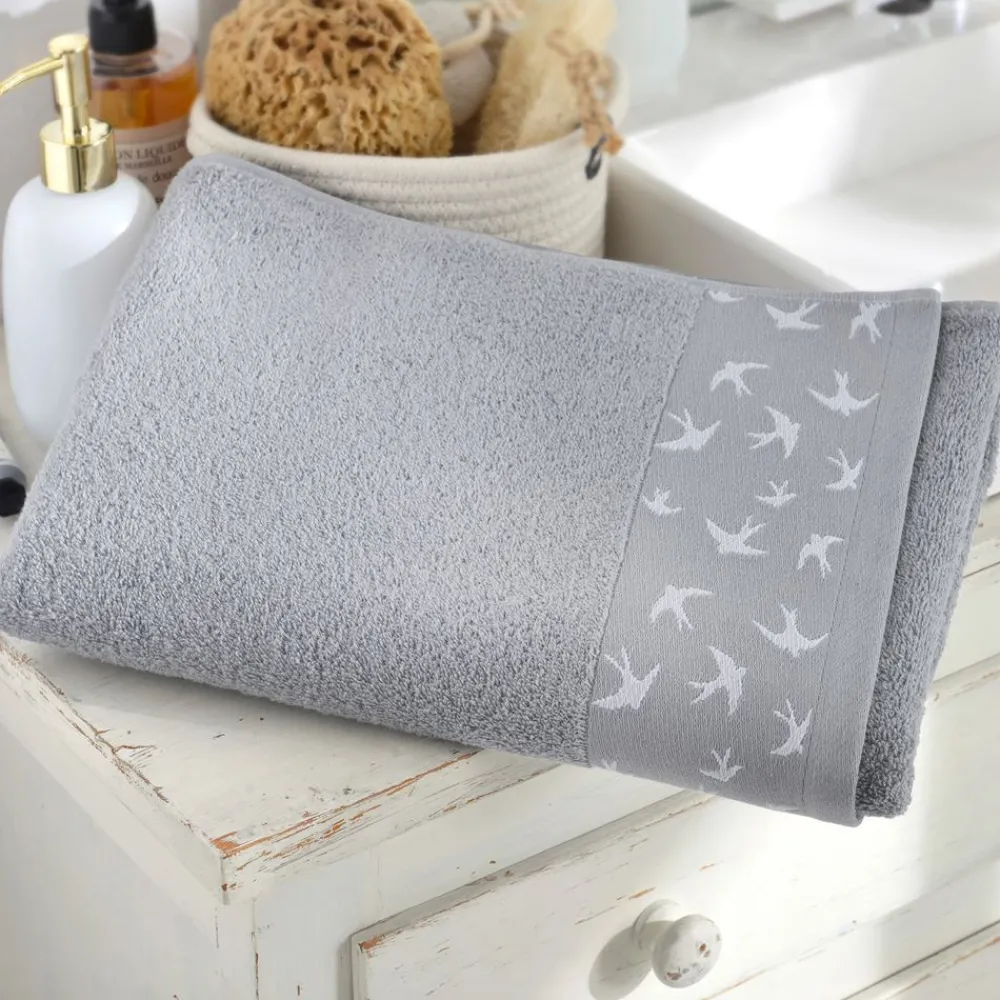 Becquet Linge de toilette liteau hirondelles - 450 g/m² - CRÉATION< Serviette De Bain Fantaisie|Les Matières