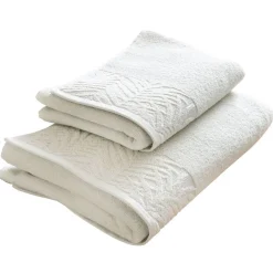 Becquet Linge de toilette liteau feuillage tropical - 450 g/m² - CRÉATION< Serviette De Bain Fantaisie|Les Matières