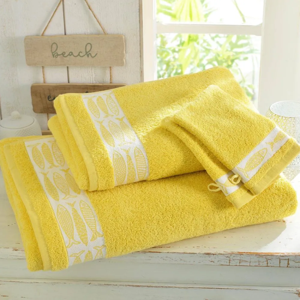Becquet Linge de toilette liteau poisson - 450 g/m² - CRÉATION< Serviette De Bain Fantaisie|Les Matières