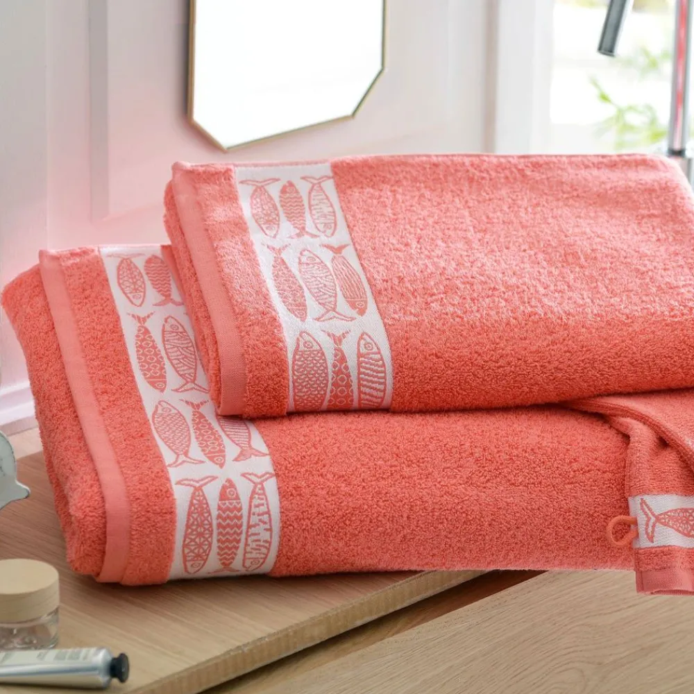 Becquet Linge de toilette liteau poisson - 450 g/m² - CRÉATION< Serviette De Bain Fantaisie|Les Matières