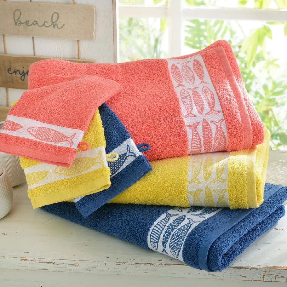 Becquet Linge de toilette liteau poisson - 450 g/m² - CRÉATION< Serviette De Bain Fantaisie|Les Matières