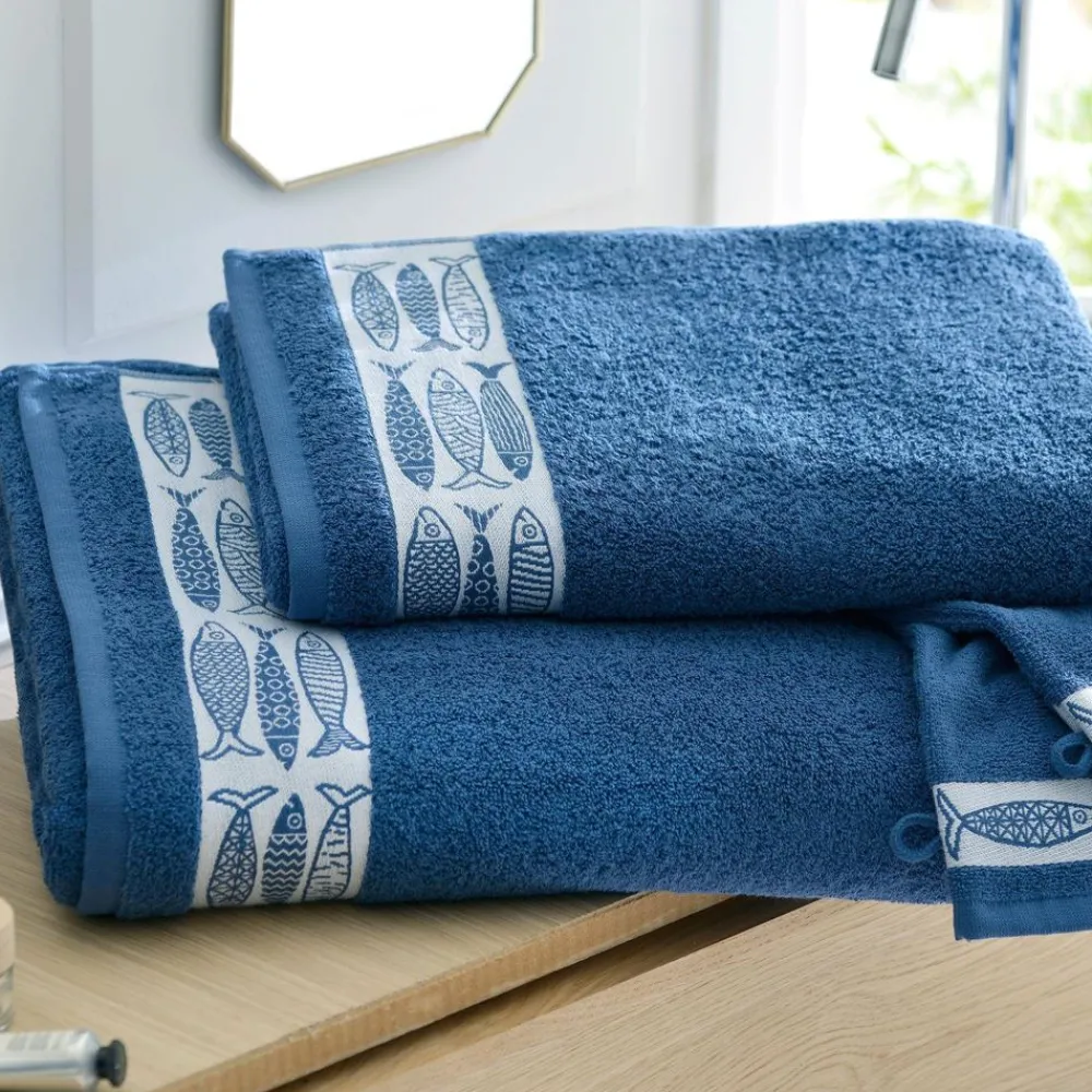 Becquet Linge de toilette liteau poisson - 450 g/m² - CRÉATION< Serviette De Bain Fantaisie|Les Matières