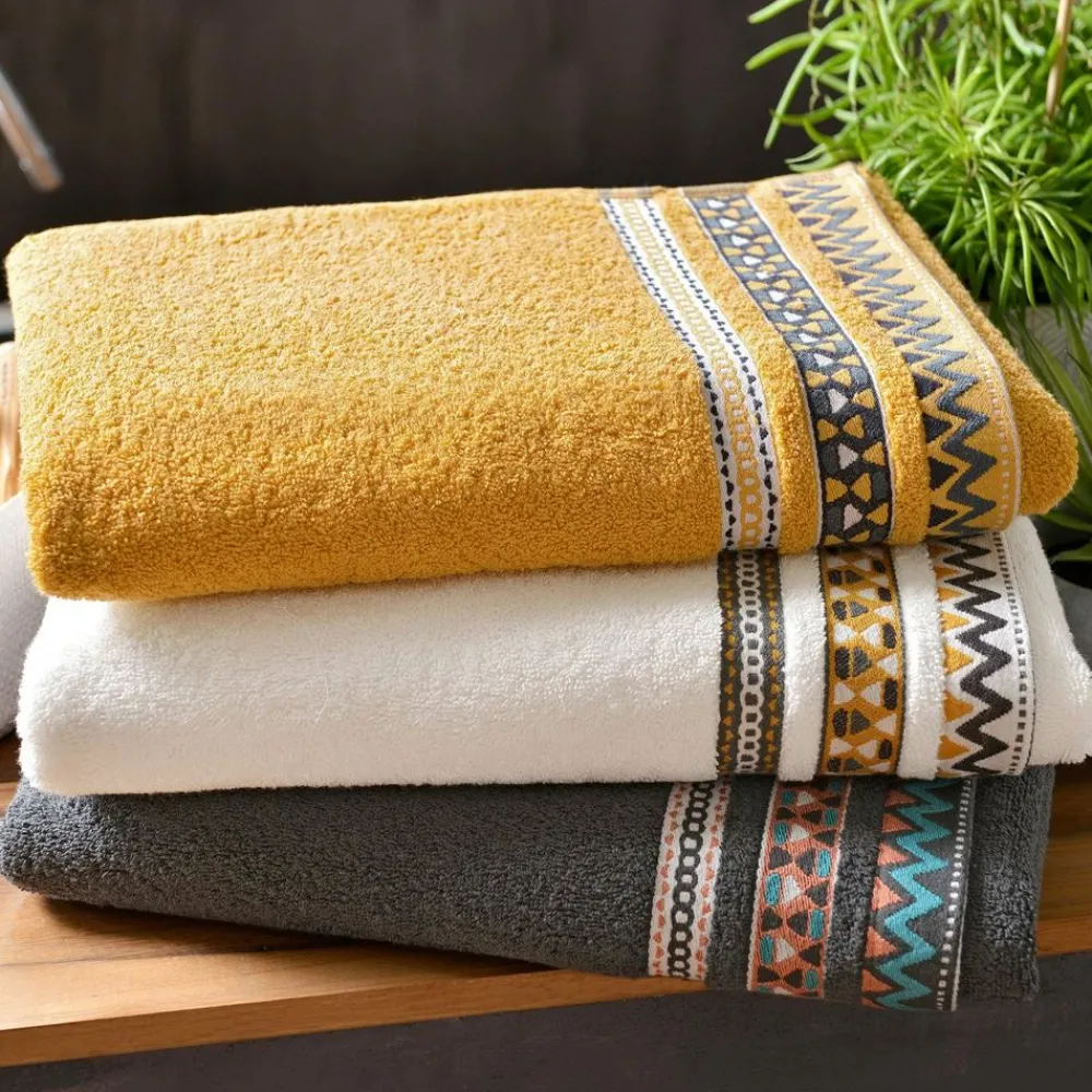 Becquet Linge de toilette liteau graphique - 420 g/m²< Serviette De Bain Fantaisie