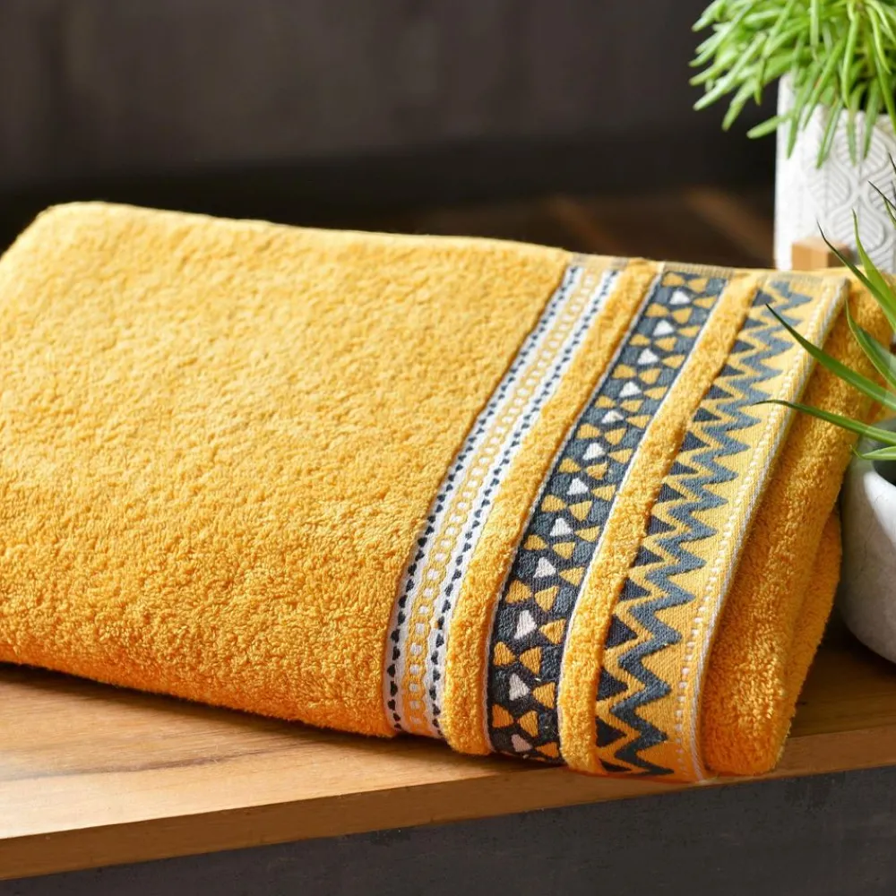 Becquet Linge de toilette liteau graphique - 420 g/m²< Serviette De Bain Fantaisie