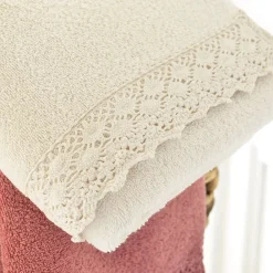 Becquet Linge de toilette liteau macramé - CRÉATION - 480 g/m²< Serviette De Bain Fantaisie