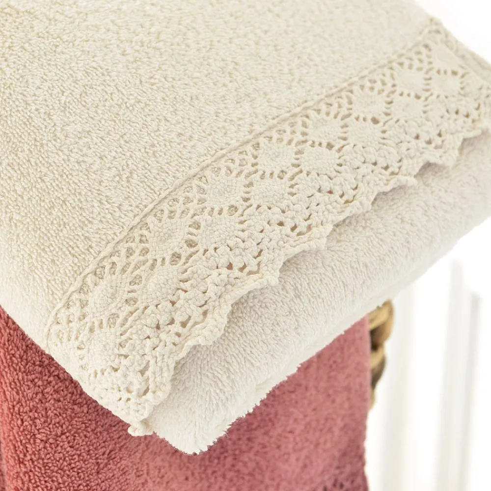 Becquet Linge de toilette liteau macramé - CRÉATION - 480 g/m²< Serviette De Bain Fantaisie