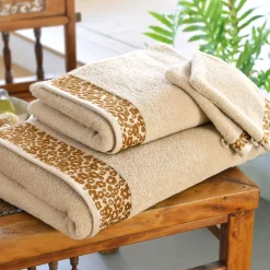 Becquet Linge de toilette liteau léopard - CRÉATION - 500 g/m²< Serviette De Bain Fantaisie