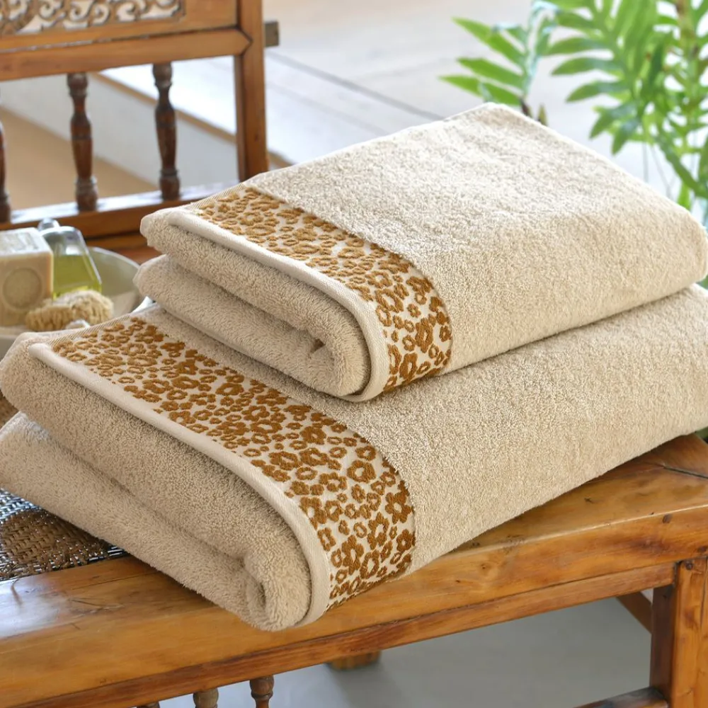 Becquet Linge de toilette liteau léopard - CRÉATION - 500 g/m²< Serviette De Bain Fantaisie