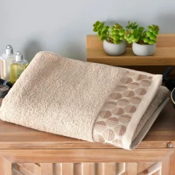 Becquet Linge de toilette liteau cercles - 450 g/m²< Serviette De Bain Fantaisie|Les Matières