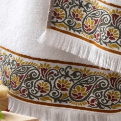 Becquet Linge de toilette liteau arabesque - 450 g/m²< Serviette De Bain Fantaisie