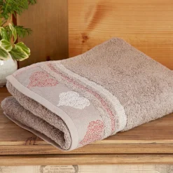 Becquet Linge de toilette motif cœurs - 450 g/m² - CRÉATION< Serviette De Bain Fantaisie|Les Matières