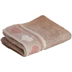 Becquet Linge de toilette motif cœurs - 450 g/m² - CRÉATION< Serviette De Bain Fantaisie|Les Matières