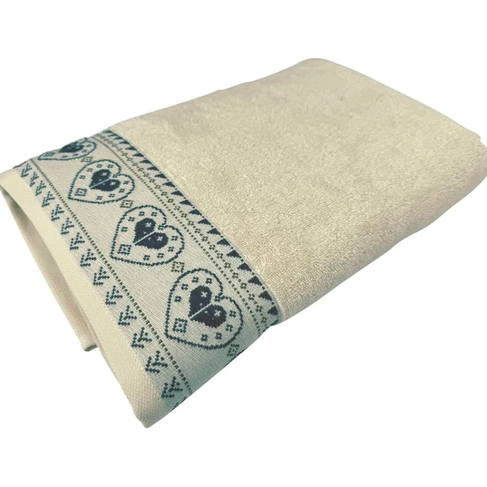 Becquet Linge de toilette motif cœur - 450 g/m²< Serviette De Bain Fantaisie|Les Matières