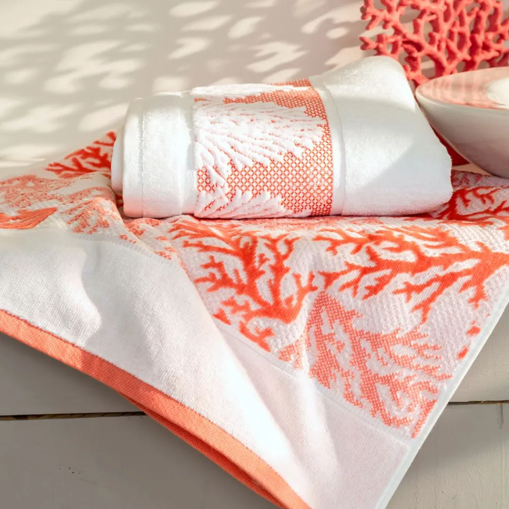 Becquet Linge de toilette motif corail jacquard - 480 g/m²< Beauté, Bien-Être|Beauté, Bien-Être