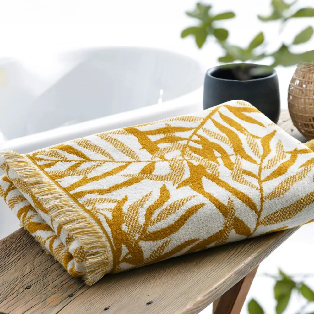 Becquet Linge de toilette motif feuillage - 500 g/m² - CRÉATION< Serviette De Bain Fantaisie|Les Matières