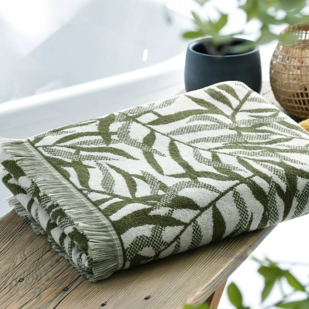 Becquet Linge de toilette motif feuillage - 500 g/m² - CRÉATION< Serviette De Bain Fantaisie|Les Matières
