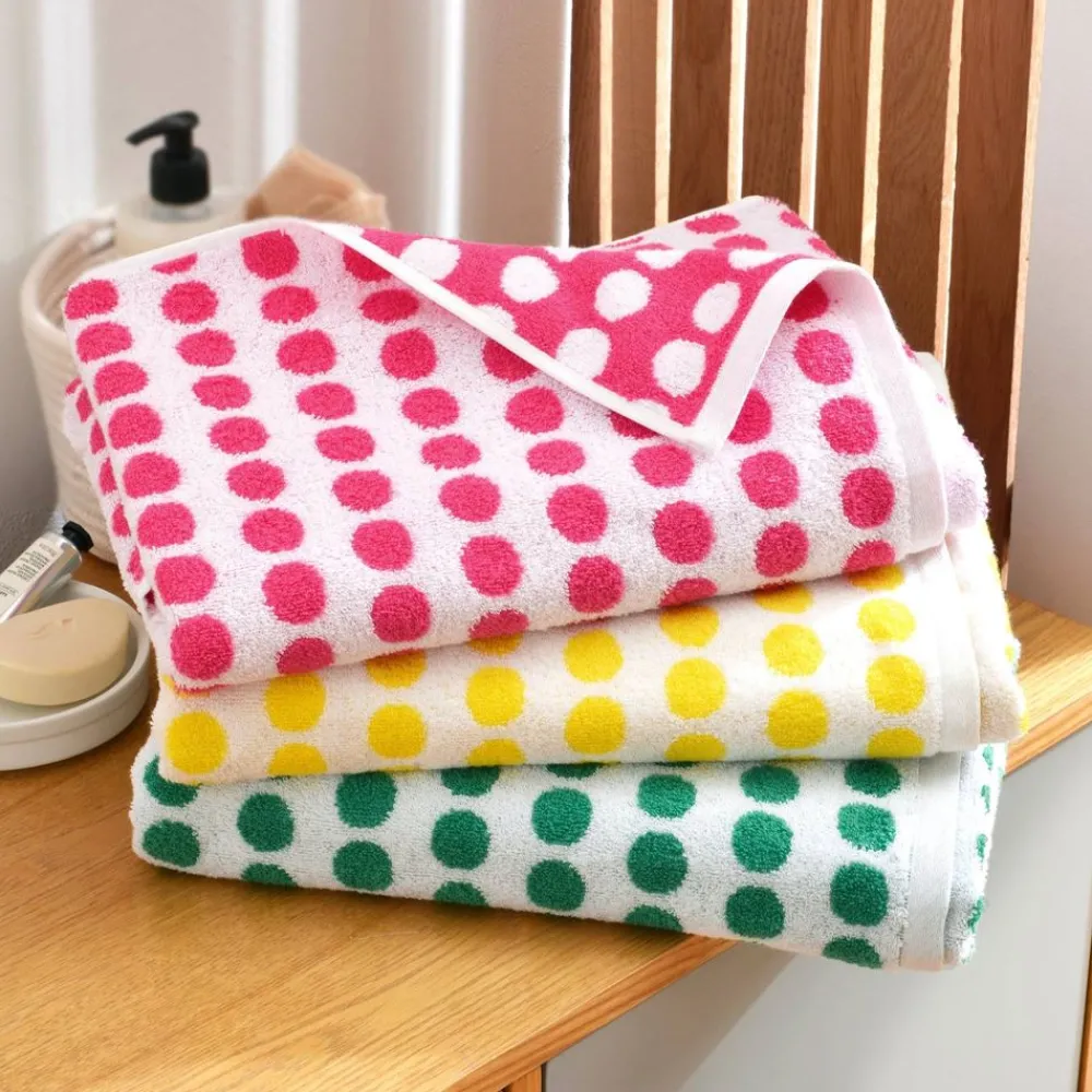 Becquet Linge de toilette motif pois 450 g/m² - CRÉATION< Serviette De Bain Fantaisie