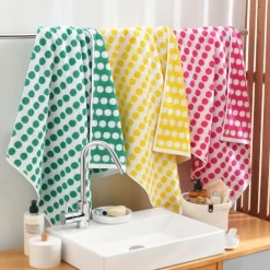 Becquet Linge de toilette motif pois 450 g/m² - CRÉATION< Serviette De Bain Fantaisie