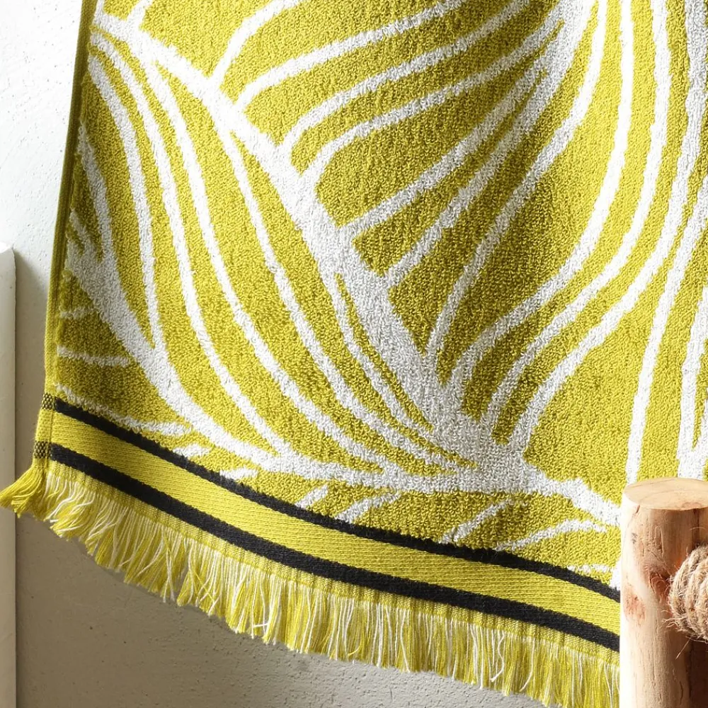 Becquet Linge de toilette motifs feuilles tropicales - 450 g/m²< Serviette De Bain Fantaisie|Les Matières