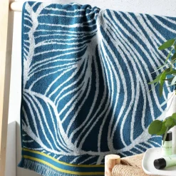 Becquet Linge de toilette motifs feuilles tropicales - 450 g/m²< Serviette De Bain Fantaisie|Les Matières