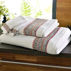 Becquet Linge de toilette motifs africains - 500 g/m² - CRÉATION< Serviette De Bain Fantaisie|Les Matières