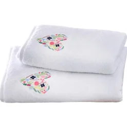 Becquet Linge de toilette patch cœur brodé - 450 g/m² - CRÉATION< Beauté, Bien-Être|Beauté, Bien-Être