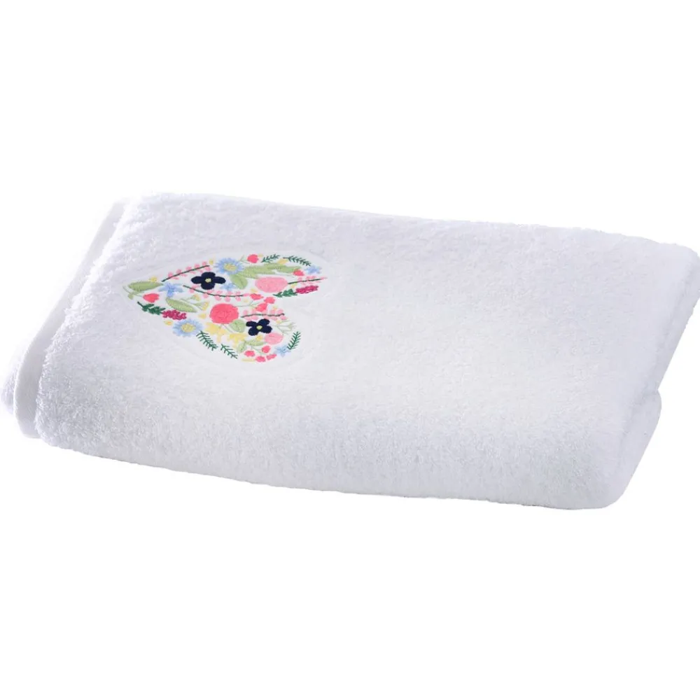 Becquet Linge de toilette patch cœur brodé - 450 g/m² - CRÉATION< Beauté, Bien-Être|Beauté, Bien-Être