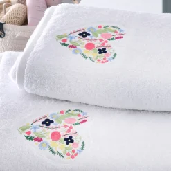 Becquet Linge de toilette patch cœur brodé - 450 g/m² - CRÉATION< Beauté, Bien-Être|Beauté, Bien-Être