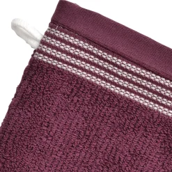 Becquet Linge de toilette éponge uni, rayure brodée - 450 g/m² - CRÉATION< Serviette De Bain Fantaisie|Serviette De Bain Unie