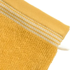 Becquet Linge de toilette éponge uni, rayure brodée - 450 g/m² - CRÉATION< Serviette De Bain Fantaisie|Serviette De Bain Unie