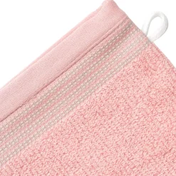 Becquet Linge de toilette éponge uni, rayure brodée - 450 g/m² - CRÉATION< Serviette De Bain Fantaisie|Serviette De Bain Unie