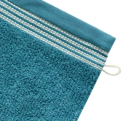 Becquet Linge de toilette éponge uni, rayure brodée - 450 g/m² - CRÉATION< Serviette De Bain Fantaisie|Serviette De Bain Unie