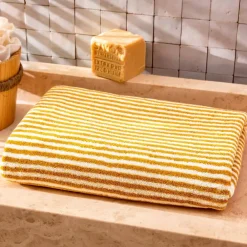 Becquet Linge de toilette rayures jacquard - 450 g/m² - CRÉATION< Serviette De Plage, Fouta|Serviette De Bain Fantaisie