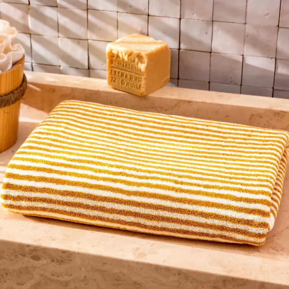 Becquet Linge de toilette rayures jacquard - 450 g/m² - CRÉATION< Serviette De Plage, Fouta|Serviette De Bain Fantaisie