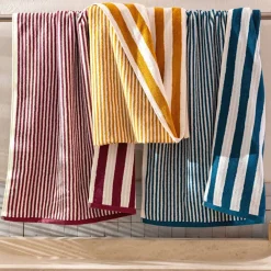 Becquet Linge de toilette rayures jacquard - 450 g/m² - CRÉATION< Serviette De Plage, Fouta|Serviette De Bain Fantaisie