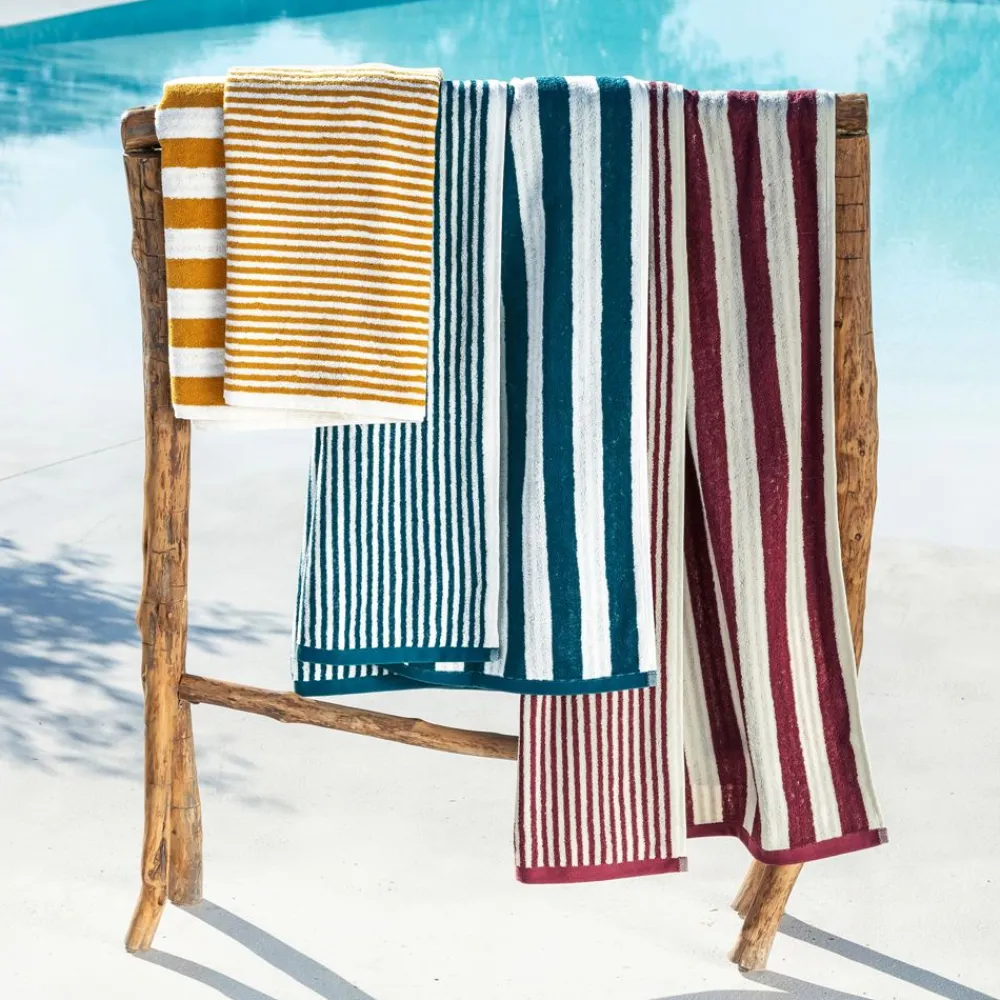 Becquet Linge de toilette rayures jacquard - 450 g/m² - CRÉATION< Serviette De Plage, Fouta|Serviette De Bain Fantaisie