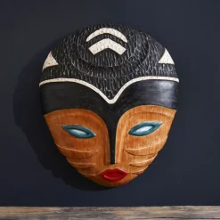 Becquet Masque africain en résine effet bois< Décoration Murale|Décoration