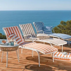 Becquet Matelas rayé d'extérieur, bain de soleil< Rideau Et Déco Textile|Pouf, Matelas, Futon
