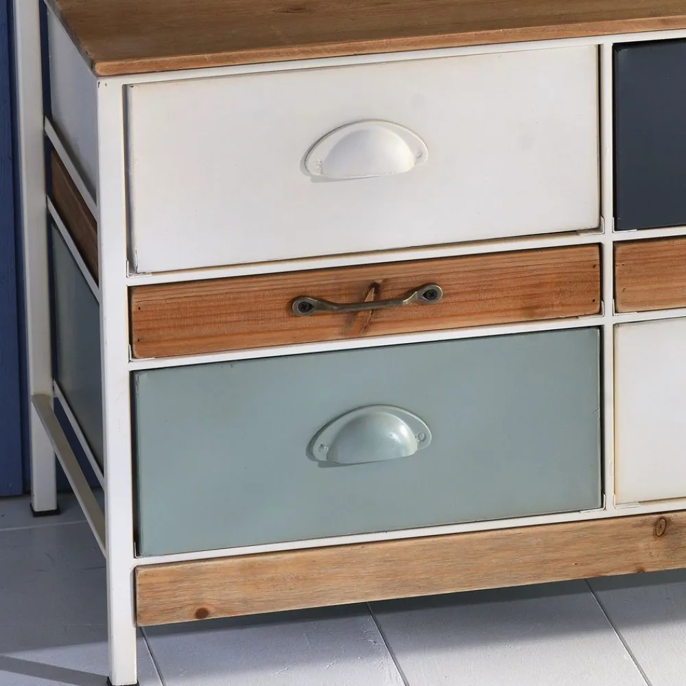 Becquet Meuble bas 9 tiroirs bois et métal< Meuble, Étagère|Décoration