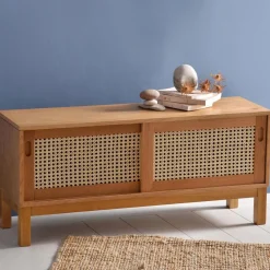 Becquet Meuble bas bois et cannage< Meuble, Étagère|Décoration