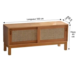 Becquet Meuble bas bois et cannage< Meuble, Étagère|Décoration
