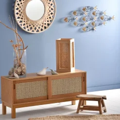 Becquet Meuble bas bois et cannage< Meuble, Étagère|Décoration