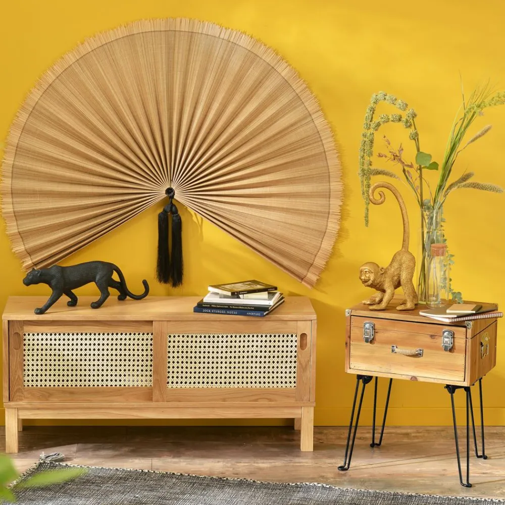 Becquet Meuble bas bois et cannage< Meuble, Étagère|Décoration