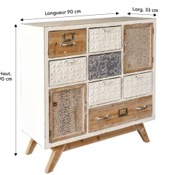 Becquet Meuble de rangement 7 tiroirs bois et métal< Meuble, Étagère|Décoration