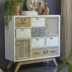 Becquet Meuble de rangement 7 tiroirs bois et métal< Meuble, Étagère|Décoration