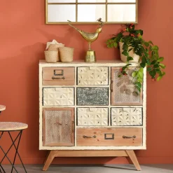 Becquet Meuble de rangement 7 tiroirs bois et métal< Meuble, Étagère|Décoration