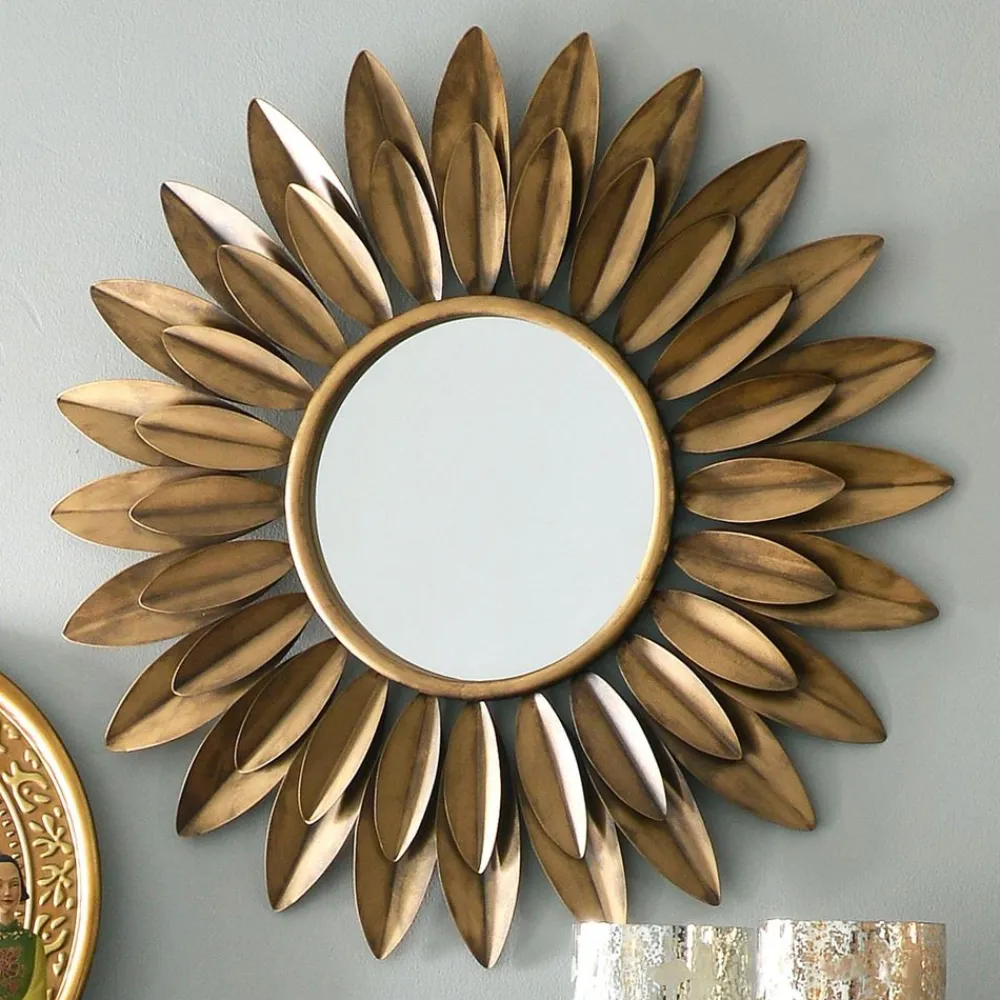 Becquet Miroir fleur en métal< Décoration Murale|Décoration