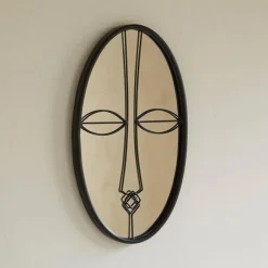 Becquet Miroir ovale décor ethnique< Décoration Murale|Décoration