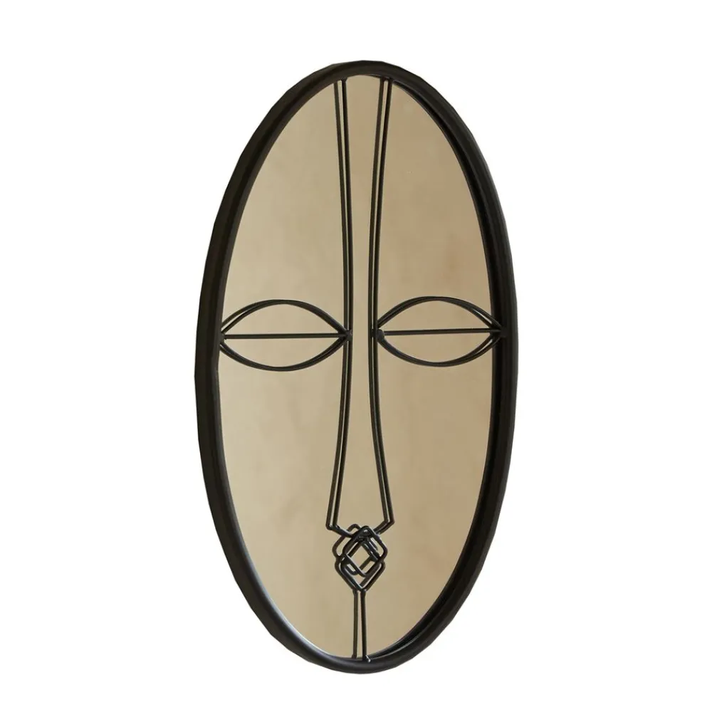 Becquet Miroir ovale décor ethnique< Décoration Murale|Décoration